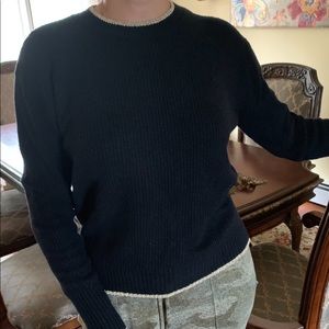 Womans Jet Black with Gold Trim Sweater